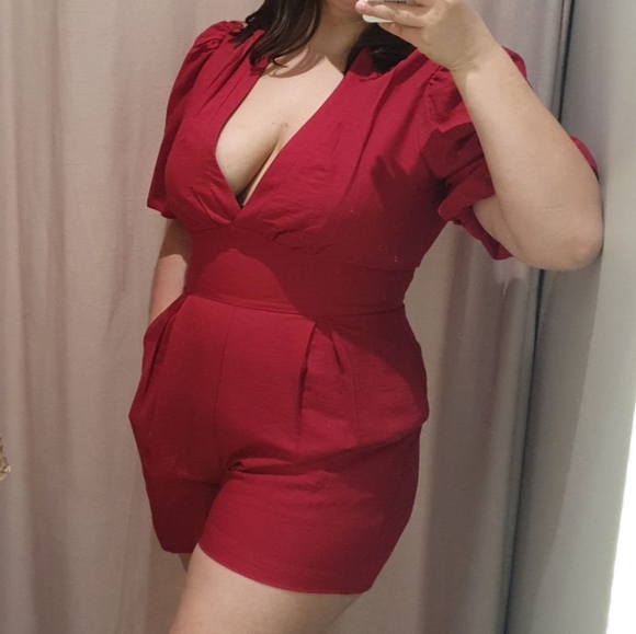 Sheike Size 16 Red/Pink Playsuit - Picture 2 of 7